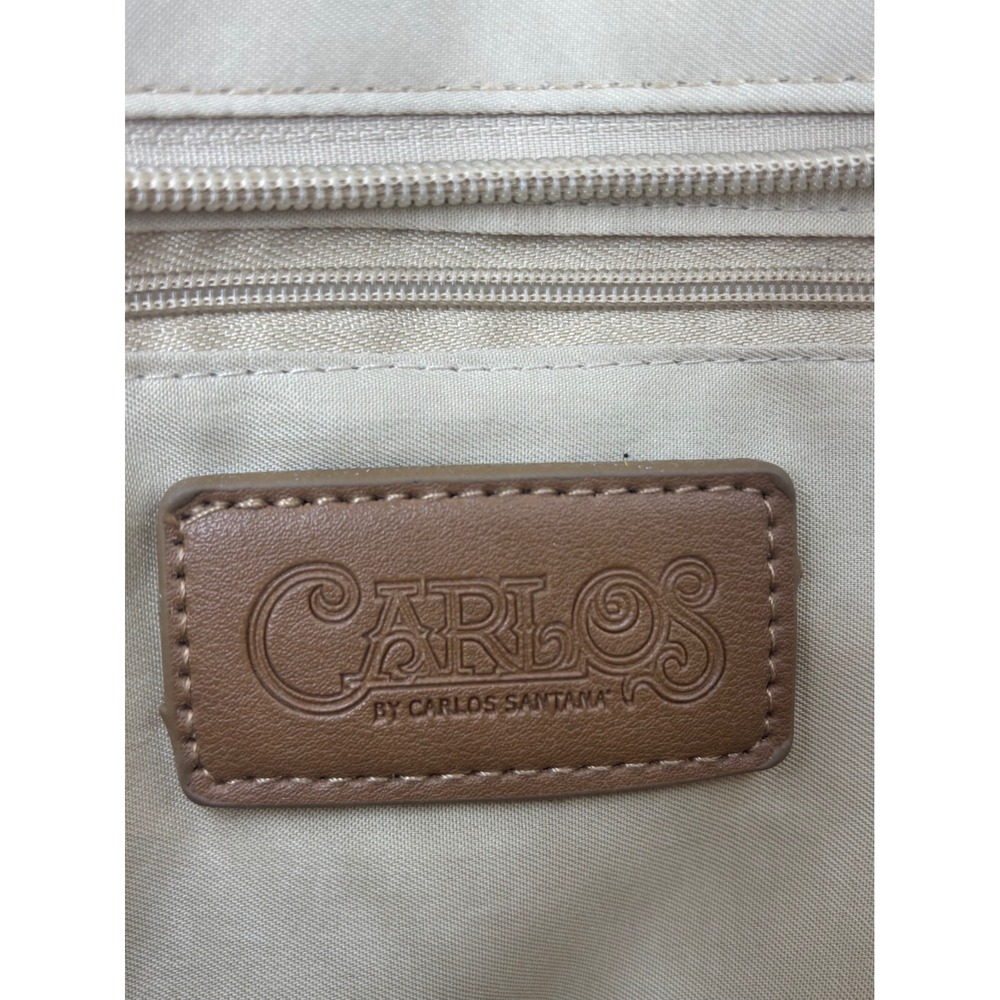 NWT Carlos by Carlos Santana Round Straw Crossbody Bag Tan Woven Tassel‎ New - Picture 5 of 9